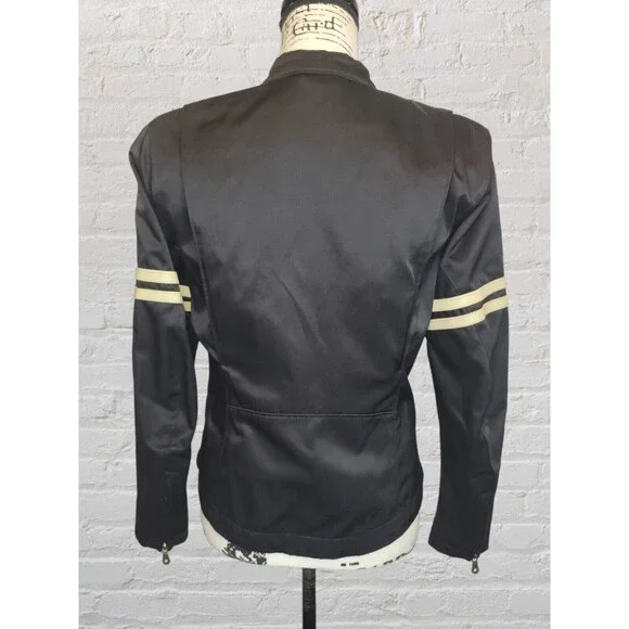 Harley Davidson Riding Jacket Womens SM Black Nylon Full Zip Leather Trim Biker - Picture 5 of 12